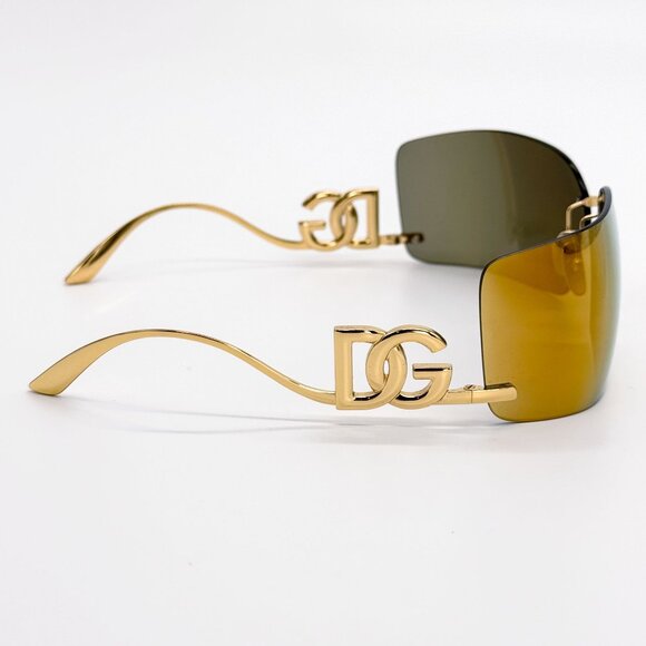 NEW DG2319 02/5A DOLCE&GABBANA GOLD SHIELD SUNGLASSES DG2319 - Picture 6 of 9